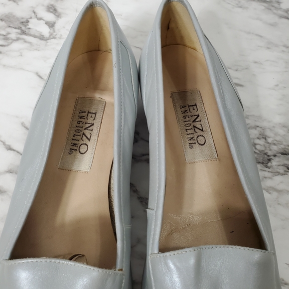 Enzo Angiolini Blue Liberty Square Toed Loafers - Picture 6 of 9